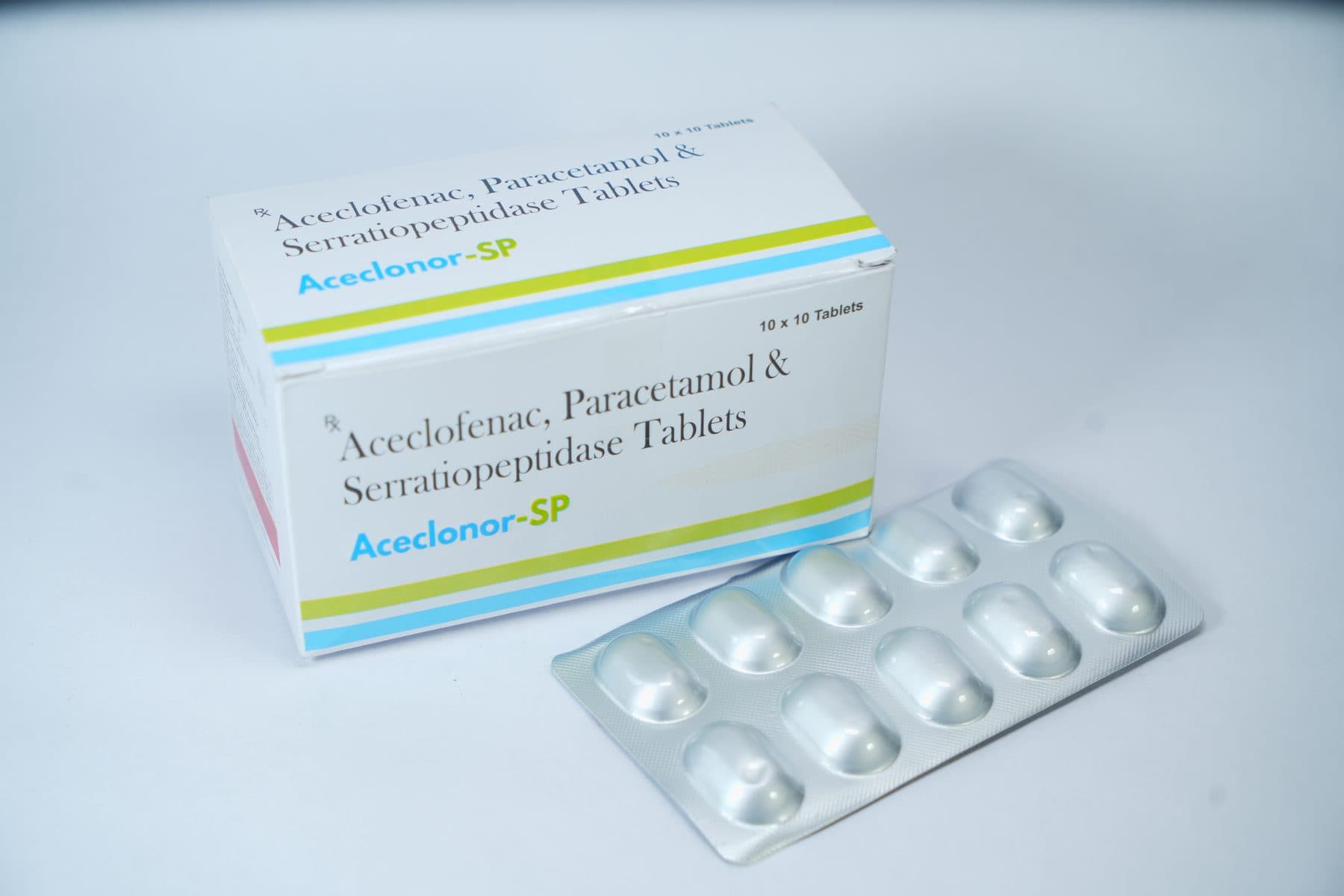 Aceclonor-SP tablets carton and blister